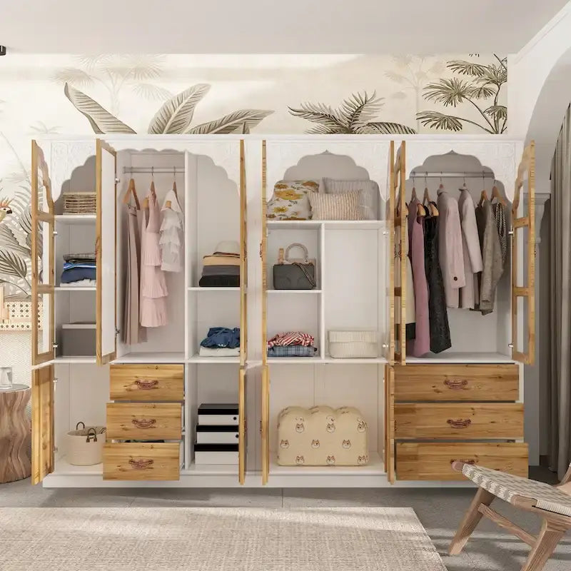 Ensemble de deux armoires Grand Closet d'inspiration vintage avec accents en métal