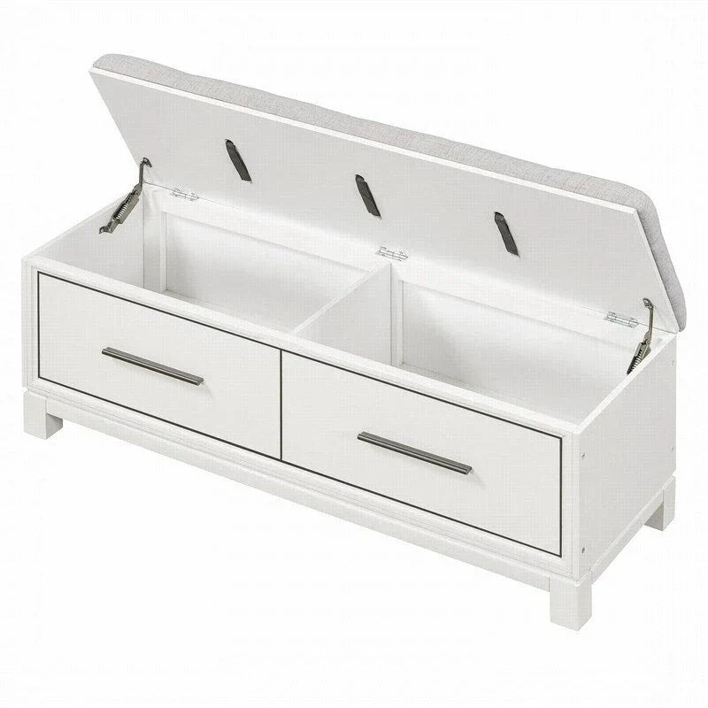 Banc à chaussures avec coussin amovible et rangement dissimulé pour l'organisation de l'entrée et du salon