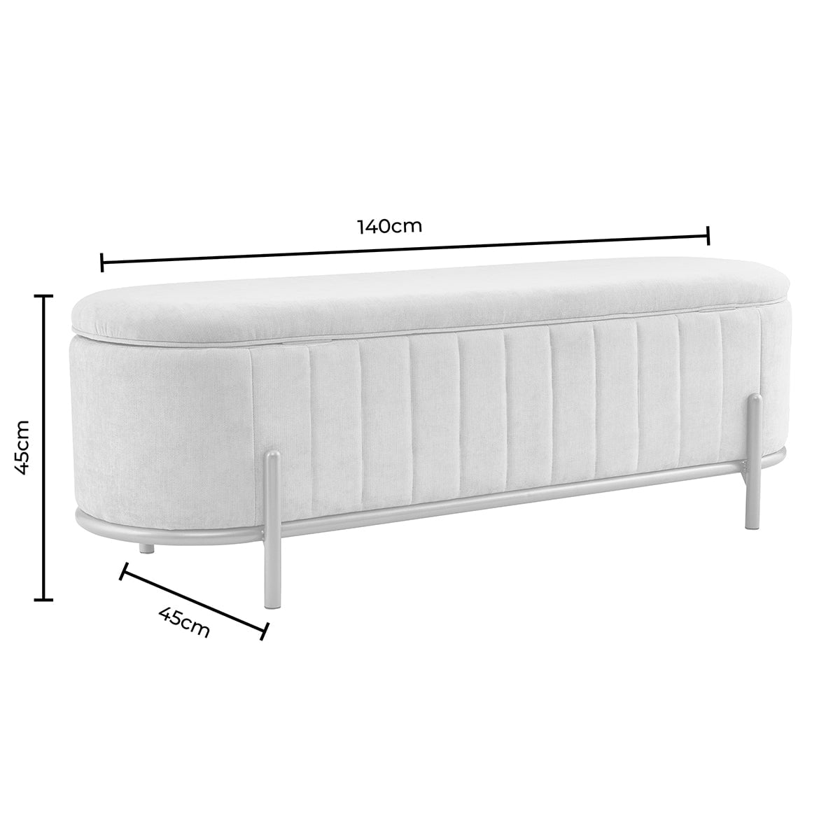 Ottoman de rangement - Chenille gris clair