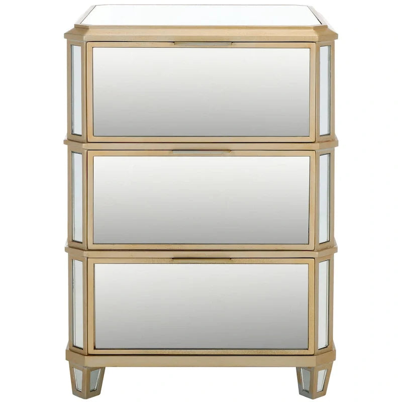 Table de chevet SAFAVIEH Miracle à 3 tiroirs et miroir