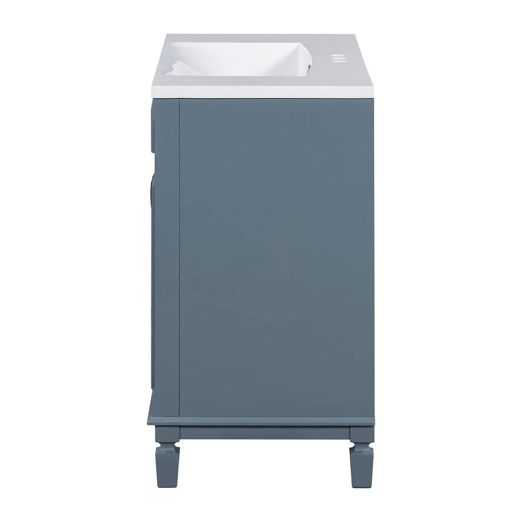Meuble-lavabo moderne de 36 po avec vasque et armoire à miroir, 2 portes et 2 tiroirs