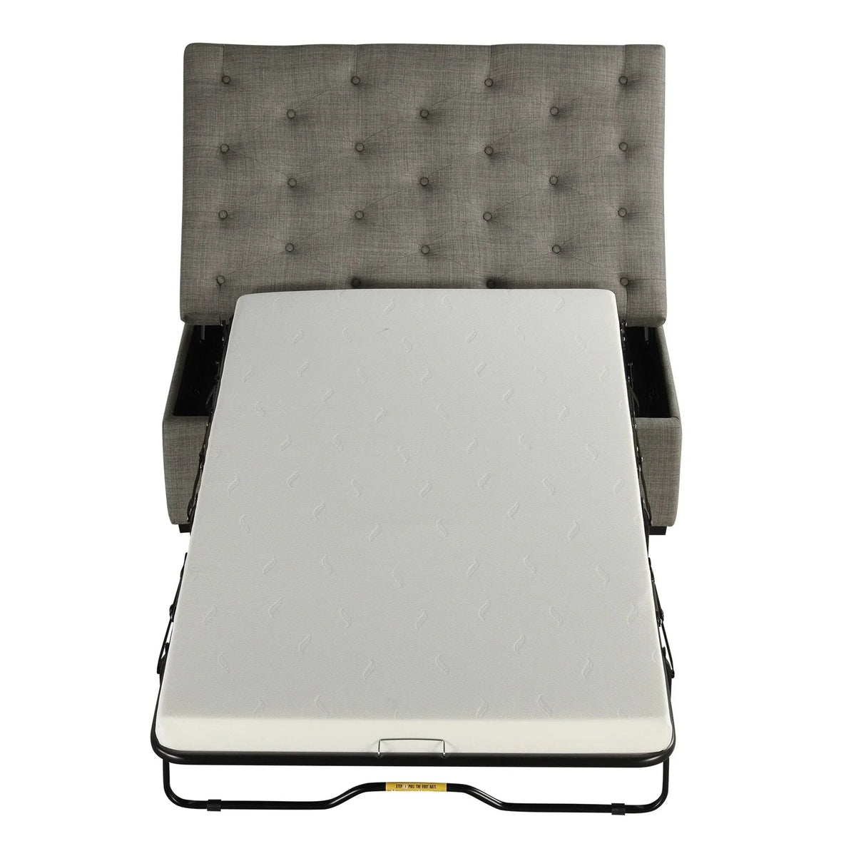 Pouf lit pliant, pouf de 126 cm avec lit pliant, pouf-lit convertible avec matelas à mémoire de forme et design capitonné