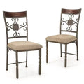 Costway Lot de 2/4 chaises de salle à manger sans accoudoirs, ensemble de chaises de cuisine avec coussin d'assise