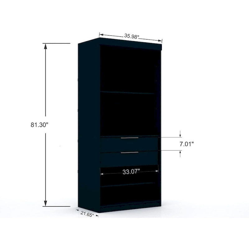 Mulberry 2.0 Semi-ouvert 3 sections Moderne 4 tiroirs Armoire d'angle Ensemble de 3
