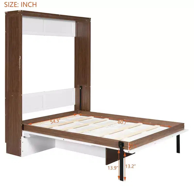 Lit escamotable pleine grandeur, lit mural en bois pleine armoire avec bureau pliable, lit mural pliant pour chambre d'amis/bureau