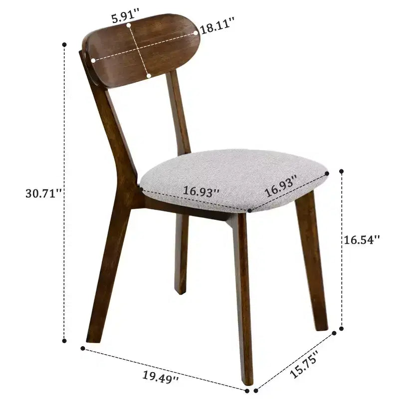 Chaises de salle à manger en bois massif de style moderne du milieu du siècle, lot de 2, pour salle à manger, restaurant ou salon - Panipeachy