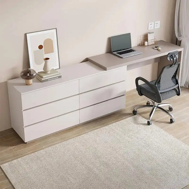 97.63 Bureau commode moderne extensible pour bureau à domicile avec 6 tiroirs