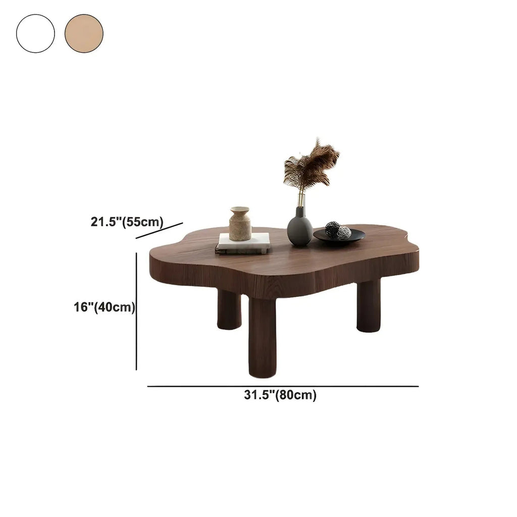 Table basse en pin naturel en forme de nuage à 3 pieds