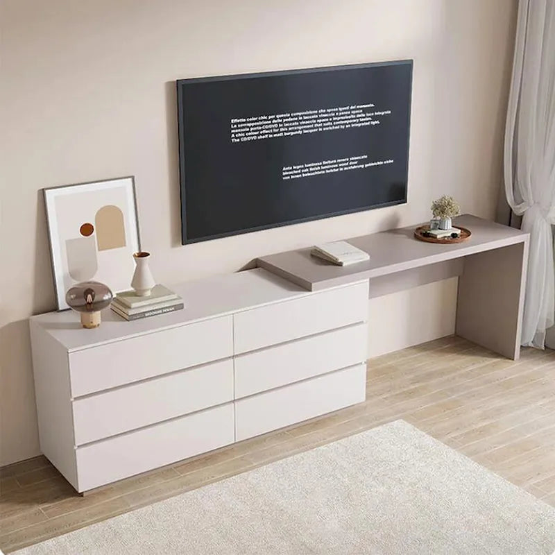 97.63 Bureau commode moderne extensible pour bureau à domicile avec 6 tiroirs