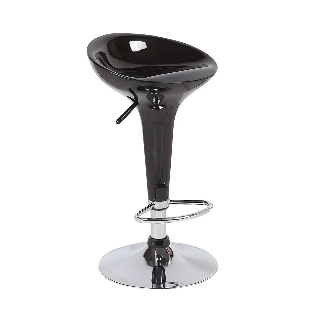 Tabouret de bar pivotant en plastique chromé réglable en hauteur