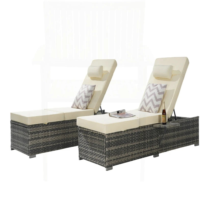 Excellent ensemble de chaises longues d'extérieur pour la relaxation et les loisirs