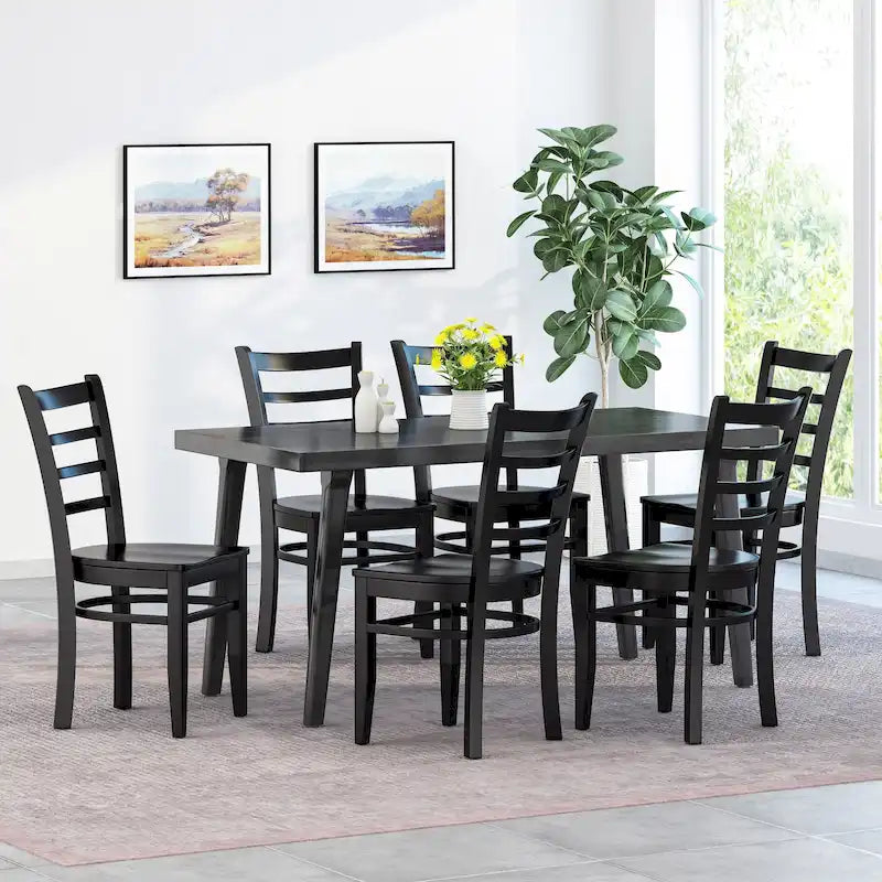 Chaises de salle à manger Prestage en hévéa (lot de 6) par Christopher Knight Home