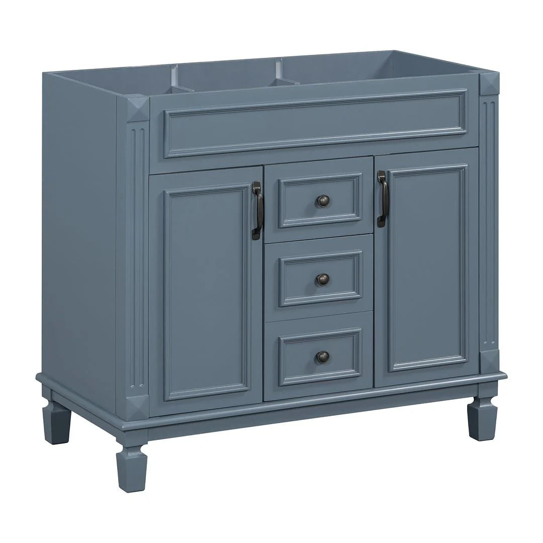 Meuble-lavabo moderne de 36 po avec vasque et armoire à miroir, 2 portes et 2 tiroirs