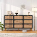 Commode en rotin pour la chambre, meubles à tiroirs grande capacité pour le rangement, adaptés au salon, à l'entrée et à la chambre d'enfant.