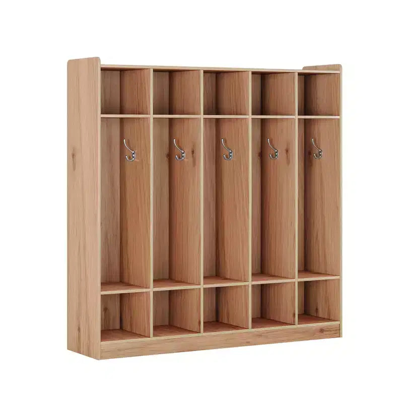 Vestiaire de classe 5 sections avec 10 casiers, organisateur de rangement avec 10 crochets pour la maison, l'école, la crèche, la maternelle