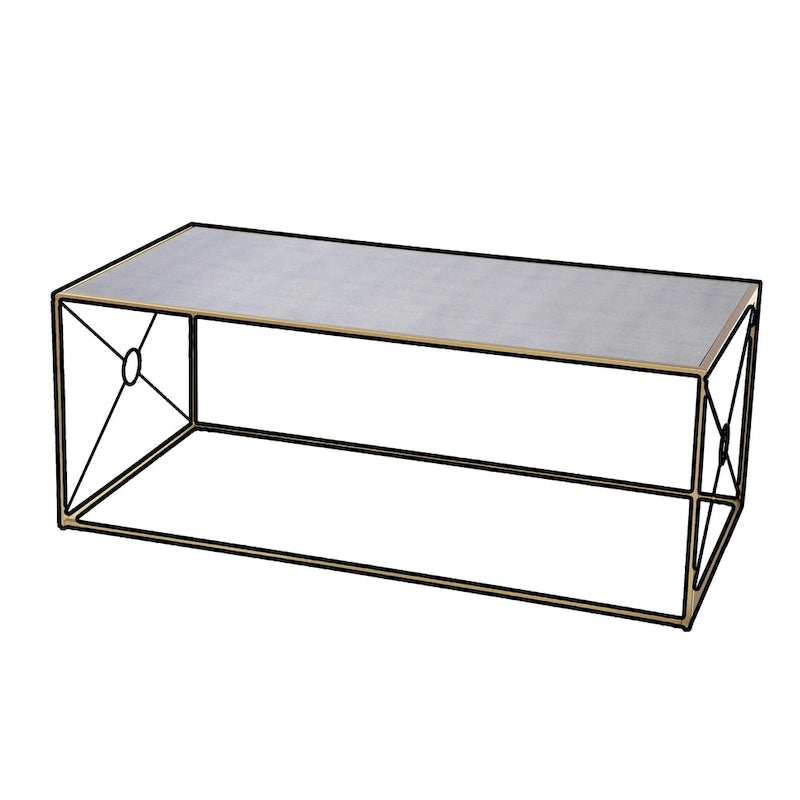 Table basse de transition en métal doré