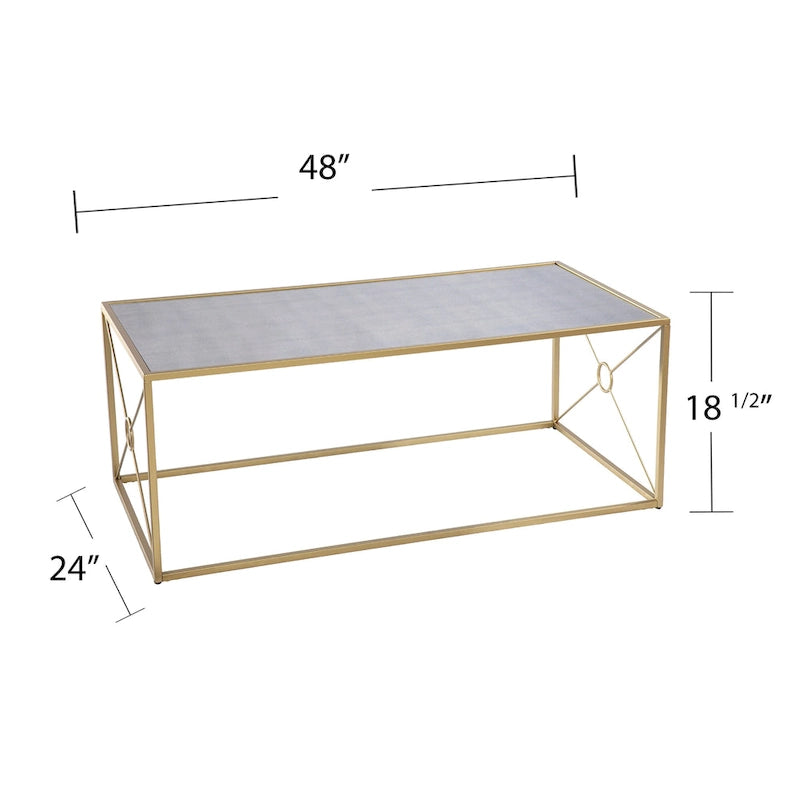 Table basse de transition en métal doré