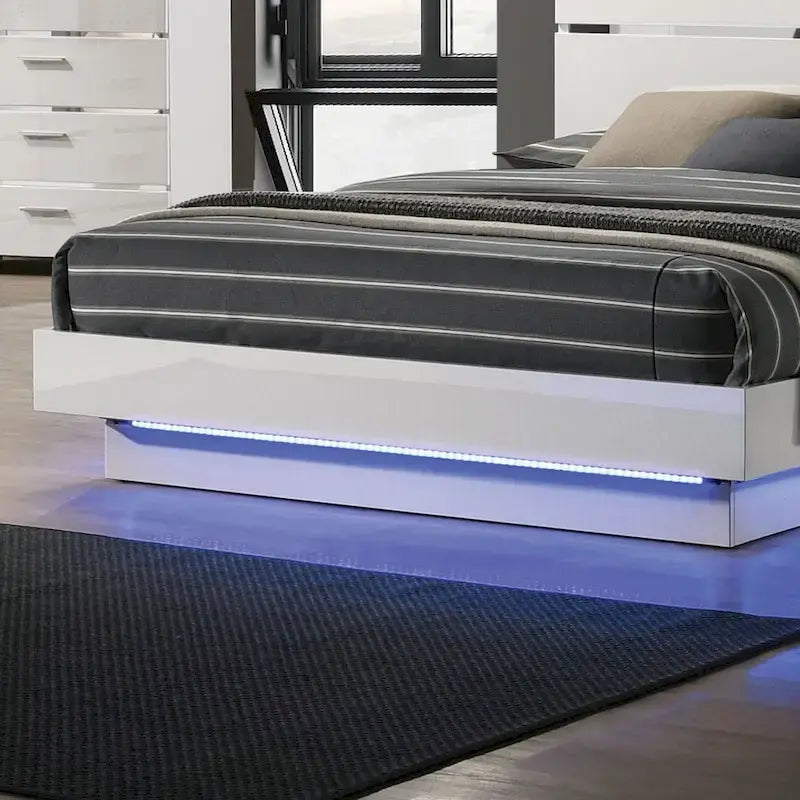 Lit plateforme moderne avec éclairage DEL blanc