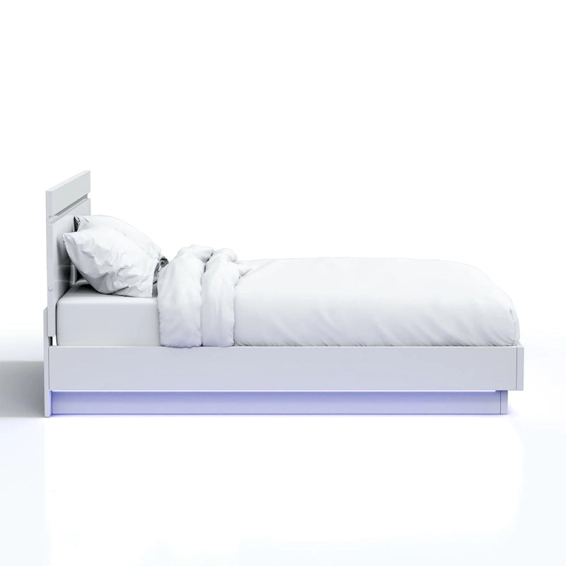 Lit plateforme moderne avec éclairage DEL blanc