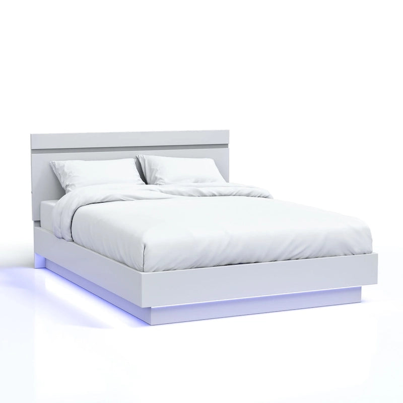 Lit plateforme moderne avec éclairage DEL blanc