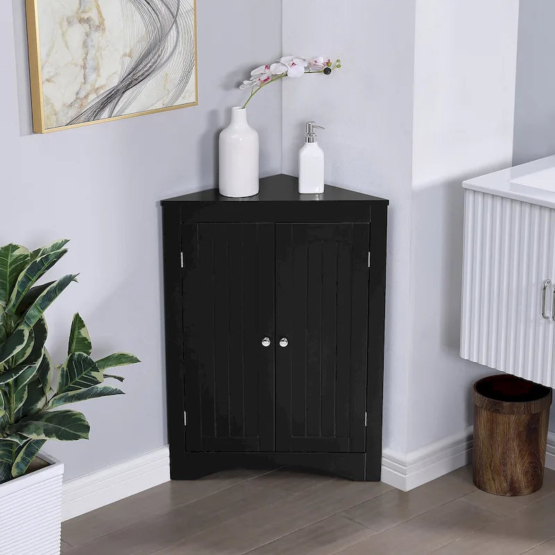 Meuble d'angle avec portes et étagères