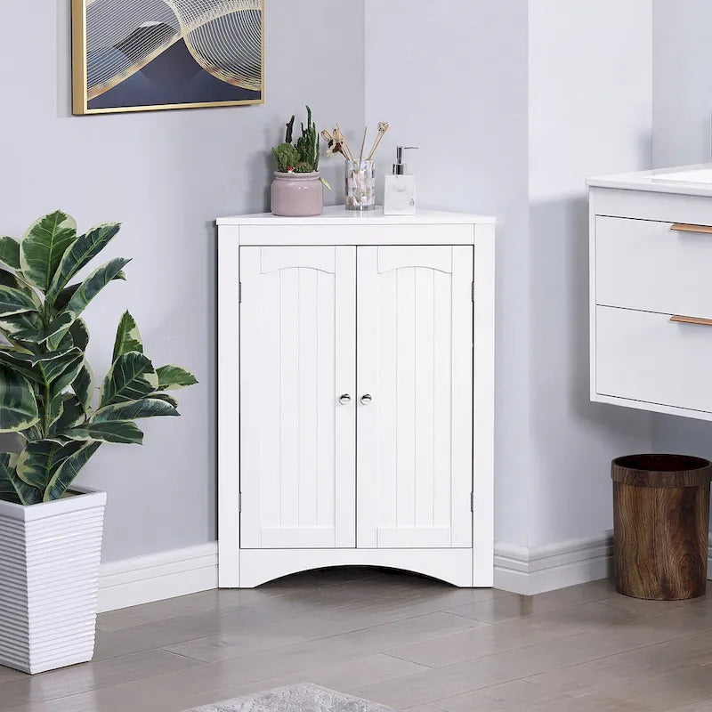 Meuble d'angle avec portes et étagères