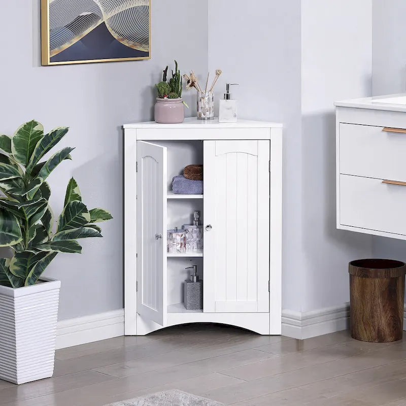 Meuble d'angle avec portes et étagères