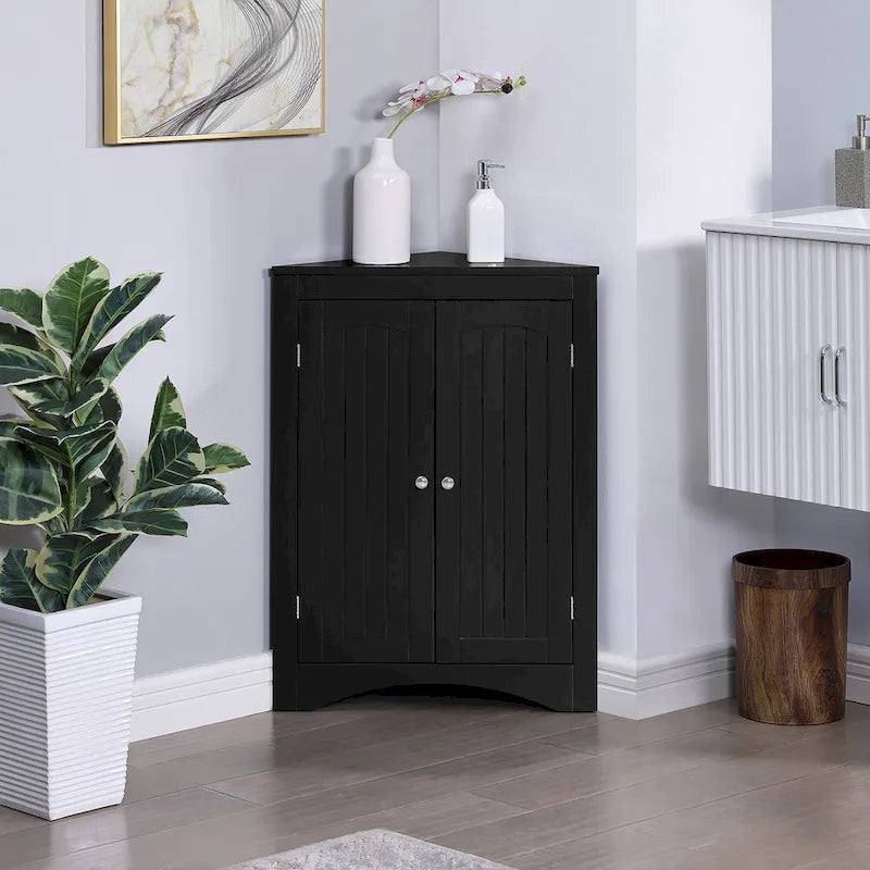 Meuble d'angle avec portes et étagères