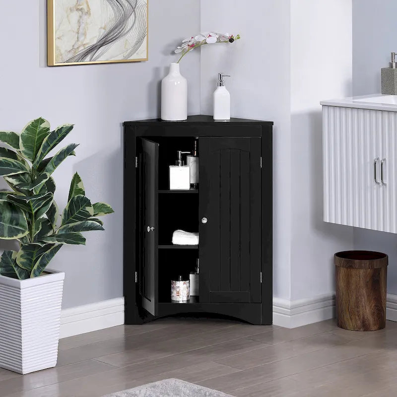 Meuble d'angle avec portes et étagères