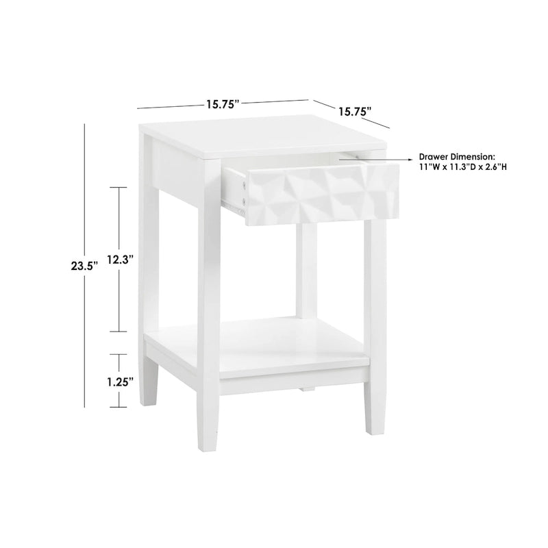 Table d'appoint à tiroir géométrique