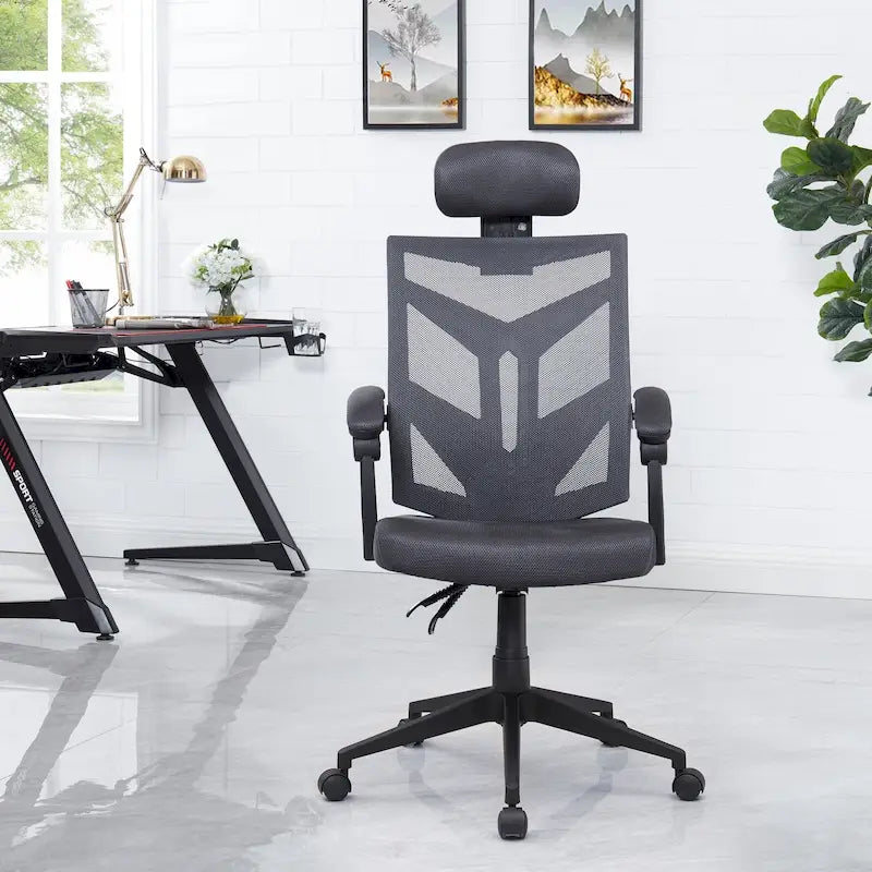 Chaise de bureau ergonomique réglable avec appui-tête