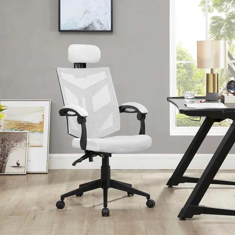 Chaise de bureau ergonomique réglable avec appui-tête