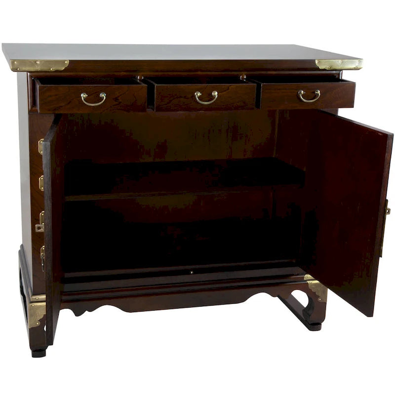 Petit buffet antique fait à la main à 3 tiroirs