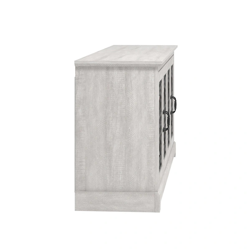 Meuble TV large 4 portes en pierre grise de 173,2 cm pour téléviseurs jusqu'à 75 pouces - 173,2 L x 43,4 l x 74,4 H cm