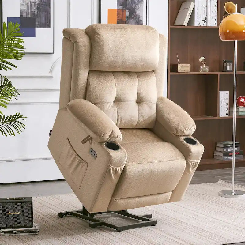 Fauteuil releveur inclinable avec appuie-tête électrique pour personnes âgées de petite taille, fauteuil releveur à position infinie
