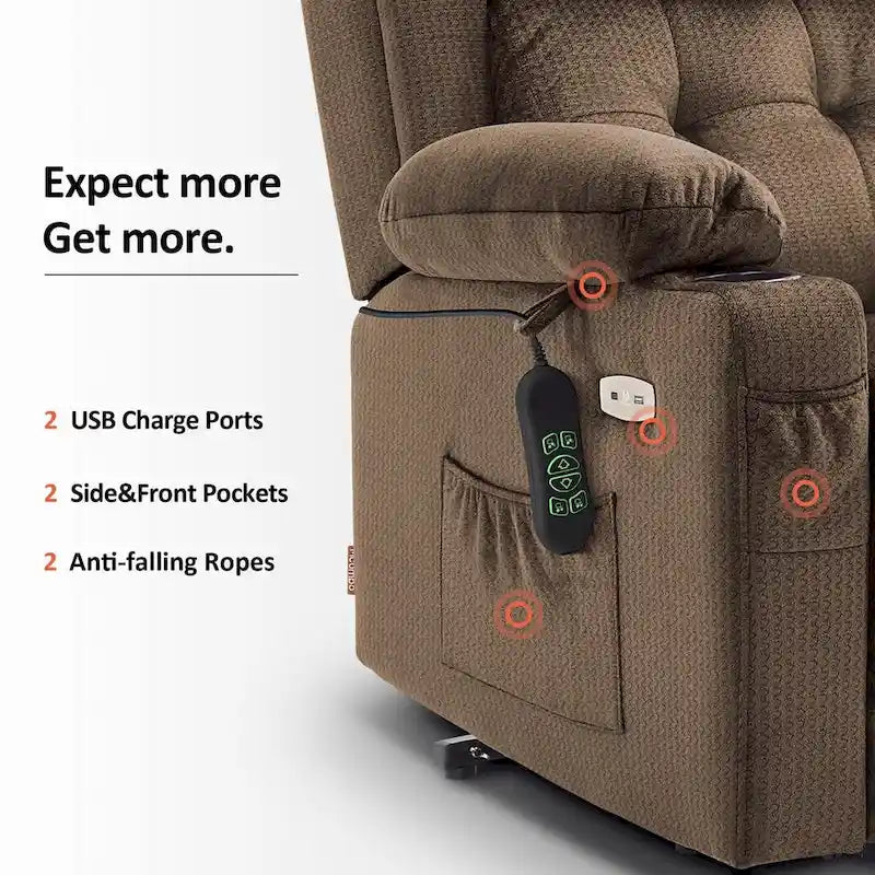 Fauteuil releveur inclinable avec appuie-tête électrique pour personnes âgées de petite taille, fauteuil releveur à position infinie