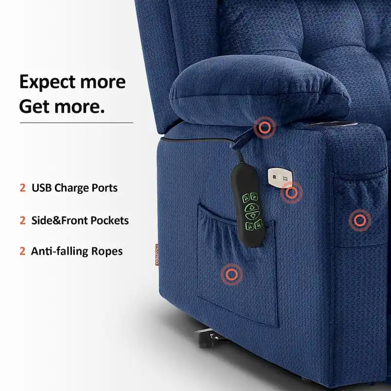 Fauteuil releveur inclinable avec appuie-tête électrique pour personnes âgées de petite taille, fauteuil releveur à position infinie