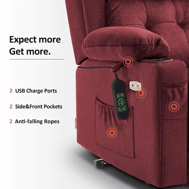 Fauteuil releveur inclinable avec appuie-tête électrique pour personnes âgées de petite taille, fauteuil releveur à position infinie