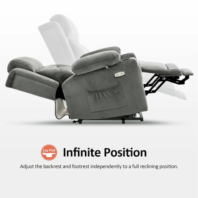 Fauteuil releveur inclinable avec appuie-tête électrique pour personnes âgées de petite taille, fauteuil releveur à position infinie