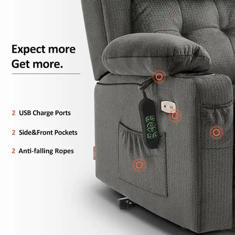 Fauteuil releveur inclinable avec appuie-tête électrique pour personnes âgées de petite taille, fauteuil releveur à position infinie