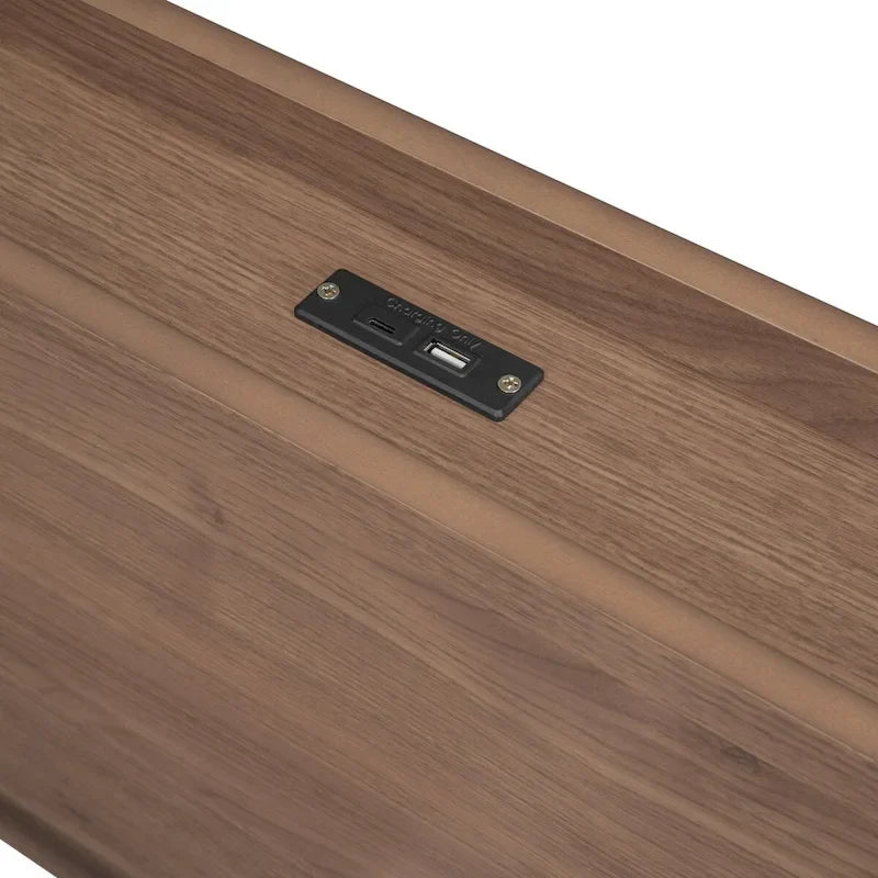 Cadre de lit plateforme double avec ports USB intégrés