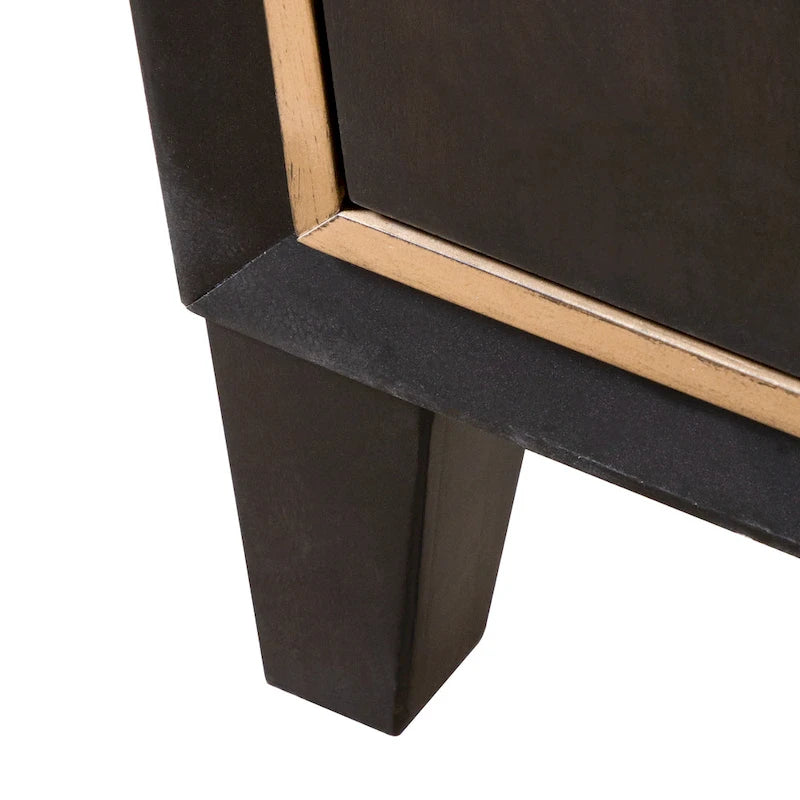 Commode moderne à 5 tiroirs en bois massif couleur espresso