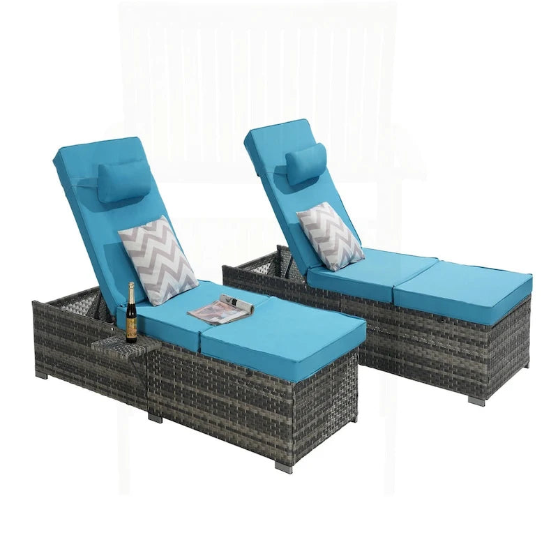 Excellent ensemble de chaises longues d'extérieur pour la relaxation et les loisirs