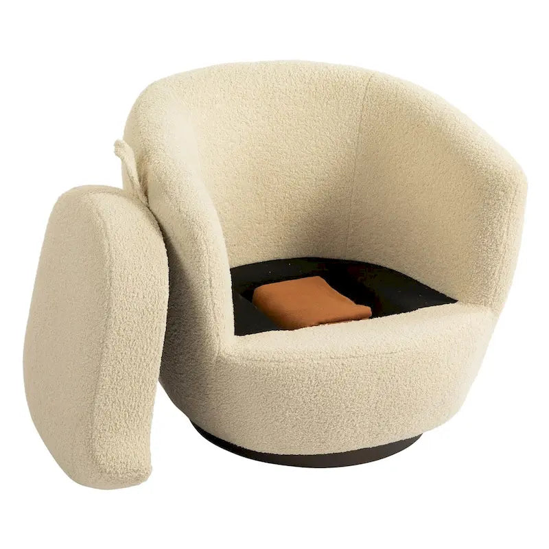 Fauteuil cabriolet pivotant rembourré avec rangement intégré
