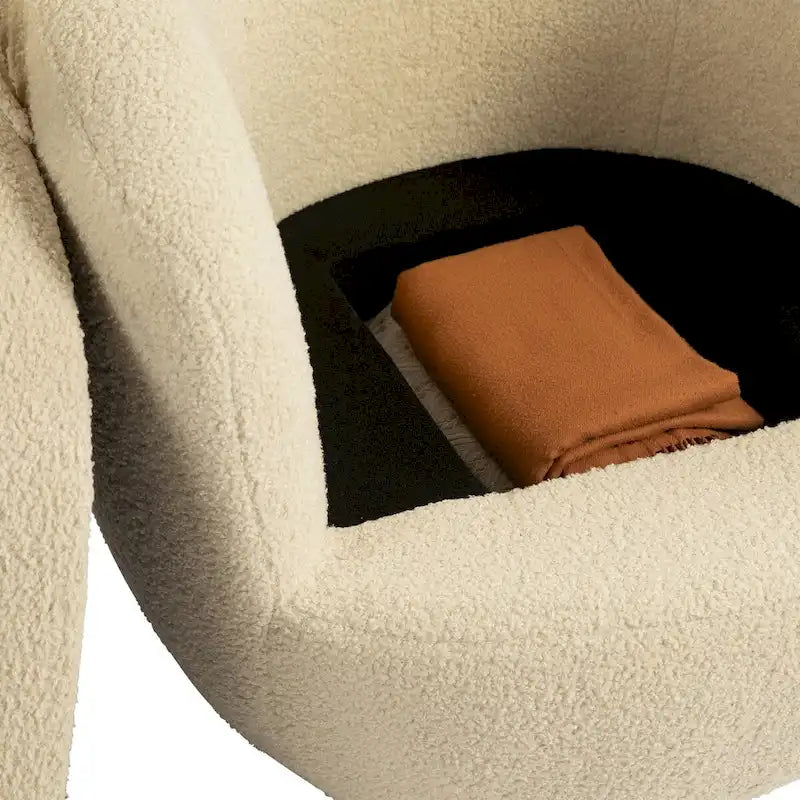 Fauteuil cabriolet pivotant rembourré avec rangement intégré