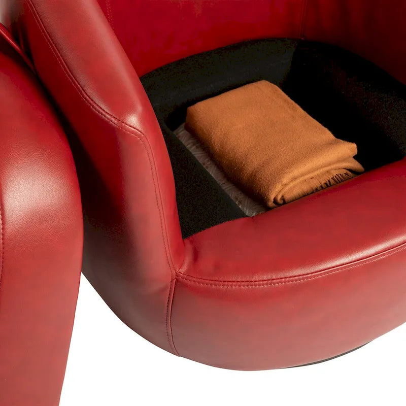 Fauteuil cabriolet pivotant rembourré avec rangement intégré