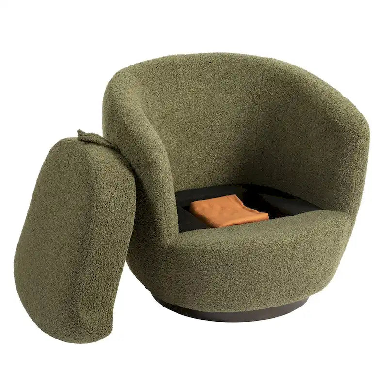 Fauteuil cabriolet pivotant rembourré avec rangement intégré