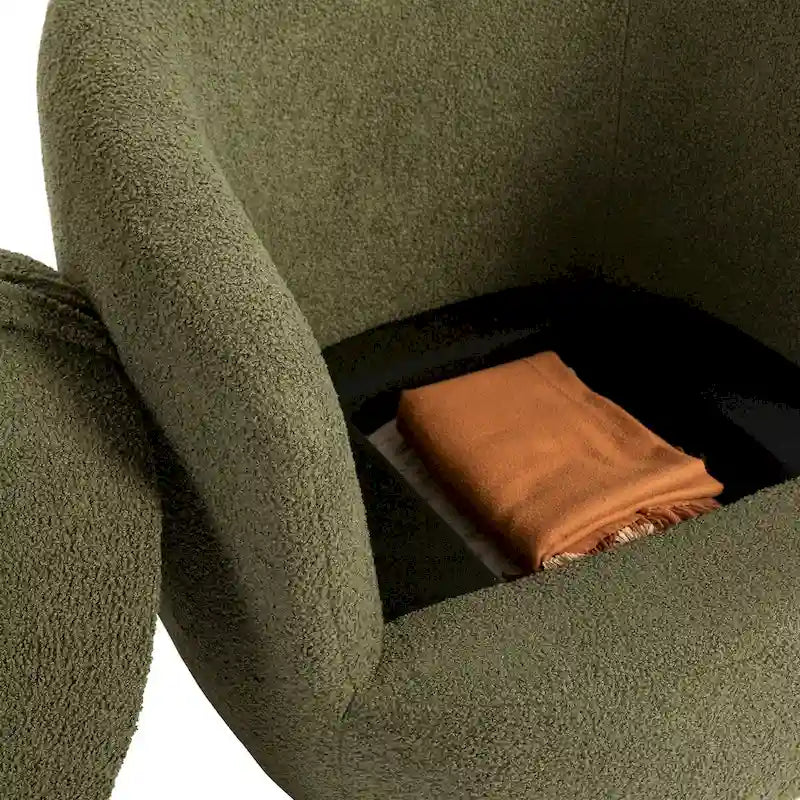 Fauteuil cabriolet pivotant rembourré avec rangement intégré