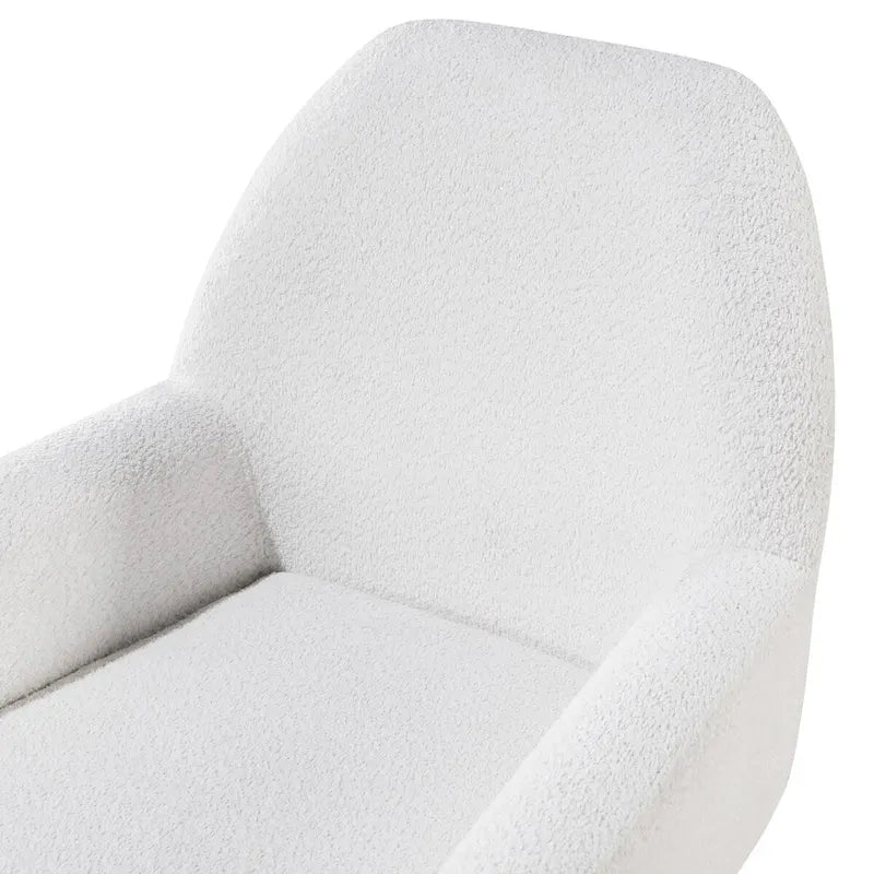 Fauteuil d'appoint en tissu bouclé blanc laiteux