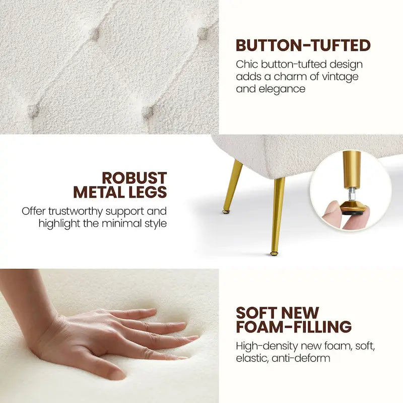 Repose-pieds rembourré en velours capitonné